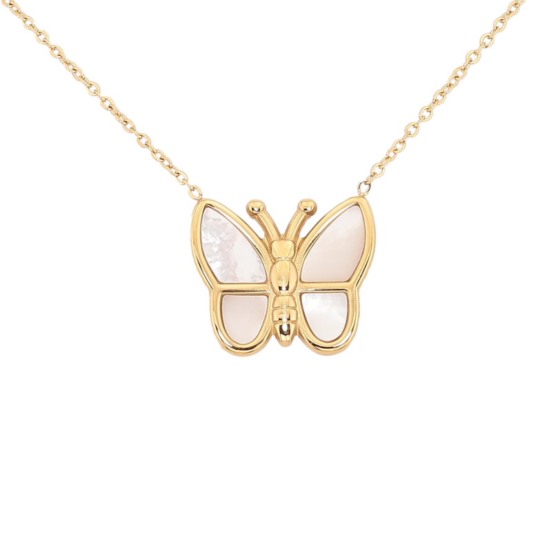 Підвіска на ланцюжку Нержавіюча сталь "Перламутровий метелик" довжина 43-48см х 1мм фото №1 Підвіска на ланцюжку Нержавіюча сталь "Перламутровий метелик" довжина 43-48см х 1мм фото №1