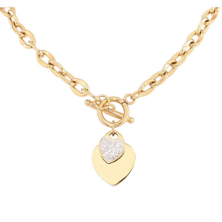 Підвіска на ланцюжку Нержавіюча сталь "Сердечки" довжина 42см х 6мм фото №1