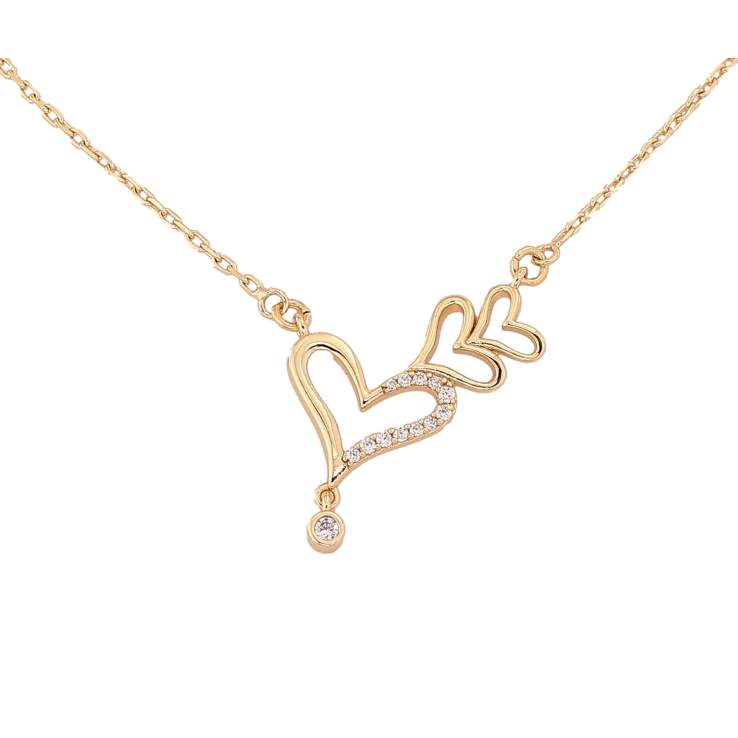 Підвіска на ланцюжку Xuping колір Позолота 14K "Сердечки з кристалами" довжина 43-49см х 1.5мм фото №15