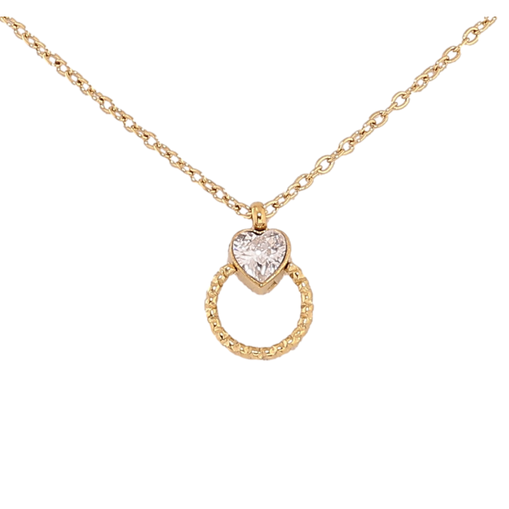 Підвіска на ланцюжку Xuping ТТМ Stainless Steel колір 14К "Кристальне серце з кільцем" довжина 40-45см х 1мм фото №17 Підвіска на ланцюжку Xuping ТТМ Stainless Steel колір 14К "Кристальне серце з кільцем" довжина 40-45см х 1мм фото №17