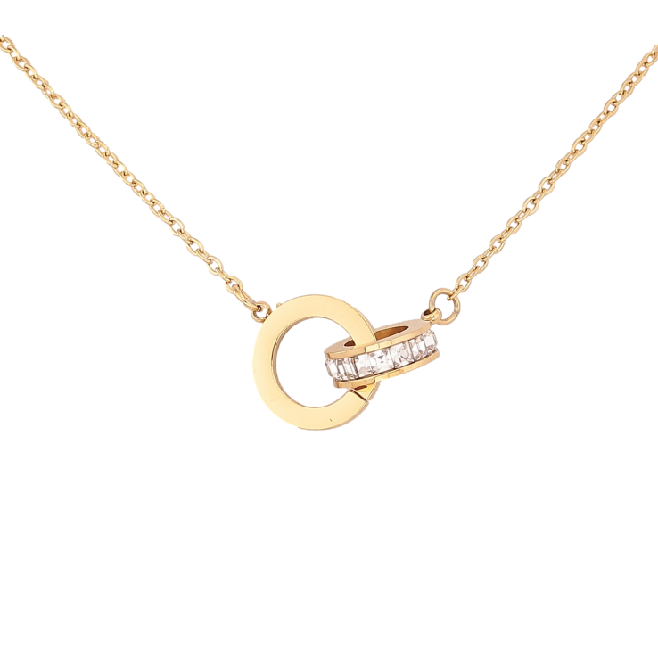 Підвіска на ланцюжку Xuping ТТМ Stainless Steel колір 14К "Кільця" довжина 43-48см х 1.5мм фото №17