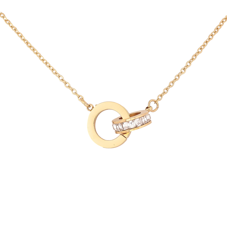 Підвіска на ланцюжку Xuping ТТМ Stainless Steel колір 14К "Кільця" довжина 43-48см х 1.5мм фото №1