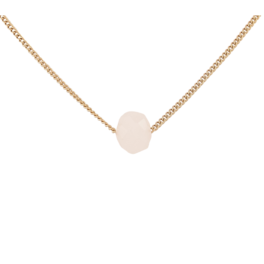 Підвіска на ланцюжку Xuping ТТМ Stainless Steel колір 14К "Біла намистина" довжина 41-46см х 1мм фото №1