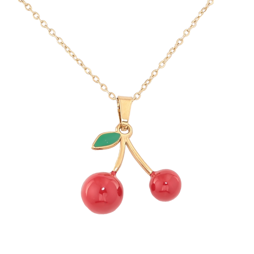 Підвіска на ланцюжку Xuping ТТМ Stainless Steel колір 14К "Вишеньки" довжина 45-50см х 1мм фото №1