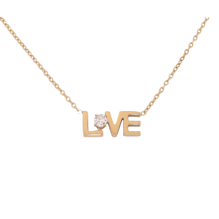 Підвіска на ланцюжку Xuping ТТМ Stainless Steel колір 14К "Love" довжина 45-50см х 1мм фото №10