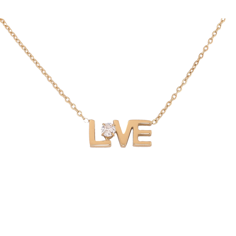 Подвеска на цепочке Xuping ТТМ Stainless Steel цвет 14К "Love" длина 45-50см х 1мм фото №1 Подвеска на цепочке Xuping ТТМ Stainless Steel цвет 14К "Love" длина 45-50см х 1мм фото №1