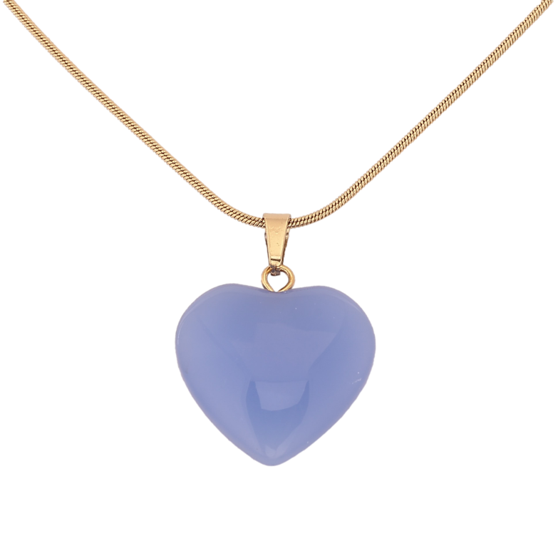 Подвеска на цепочке Xuping ТТМ Stainless Steel цвет 14К "Голубое сердечко" длина 45-50см х 1мм фото №1