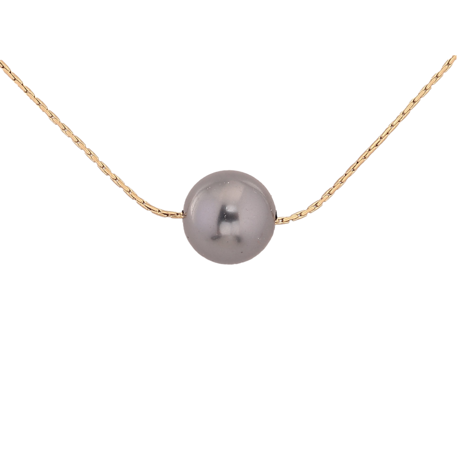 Подвеска на цепочке Xuping ТТМ Stainless Steel цвет 14К "Черная бусина, ø 12мм" длина 45-50см х 1мм фото №1