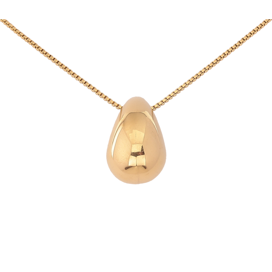 Підвіска на ланцюжку Xuping ТТМ Stainless Steel колір 14К "Об'ємна крапелька" довжина 46-51см х 1мм фото №1