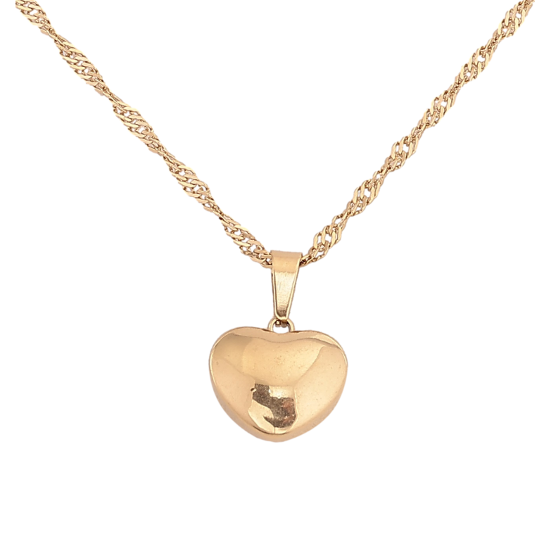 Підвіска на ланцюжку Xuping ТТМ Stainless Steel колір 14К "Серце" довжина 46-52см х 2мм фото №1