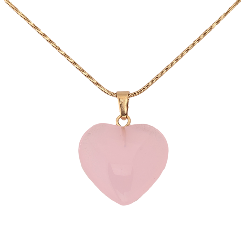Подвеска на цепочке Xuping ТТМ Stainless Steel цвет 14К "Розовое сердечко" длина 45-50см х 1мм фото №1