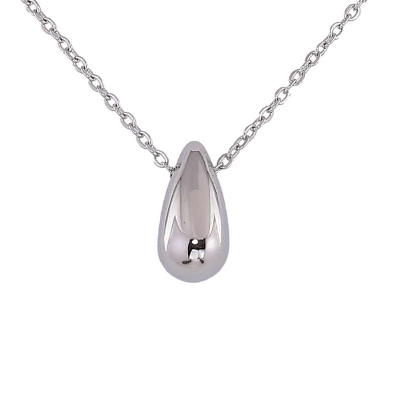 Підвіска на ланцюжку Xuping ТТМ Stainless Steel колір Родій "Крапелька" довжина 42-47см х 1.5мм фото №1 Підвіска на ланцюжку Xuping ТТМ Stainless Steel колір Родій "Крапелька" довжина 42-47см х 1.5мм фото №1