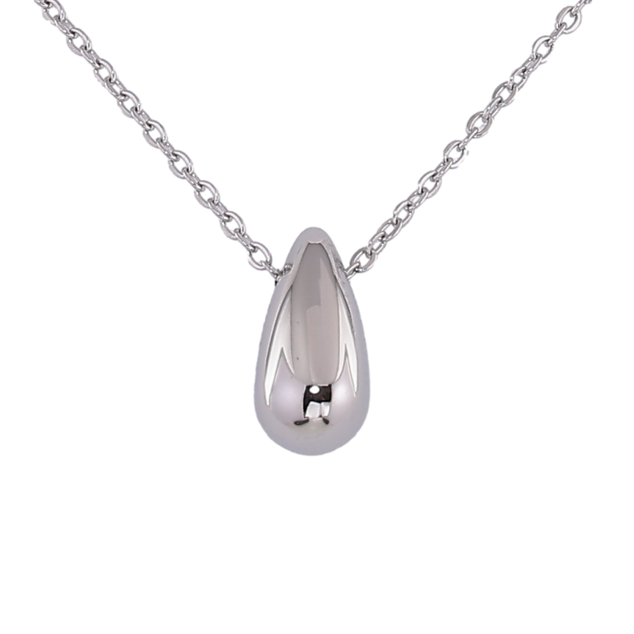 Підвіска на ланцюжку Xuping ТТМ Stainless Steel колір Родій "Крапелька" довжина 42-47см х 1.5мм фото №1 Підвіска на ланцюжку Xuping ТТМ Stainless Steel колір Родій "Крапелька" довжина 42-47см х 1.5мм фото №1