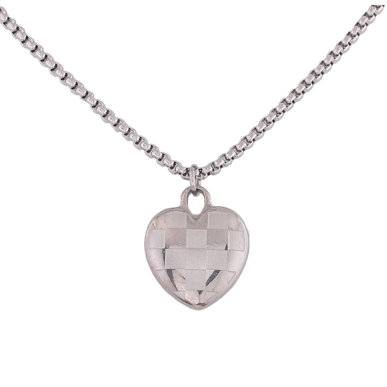 Подвеска на цепочке Xuping ТТМ Stainless Steel цвет Родий "Сердечко" длина 46-51см х 2мм фото №1