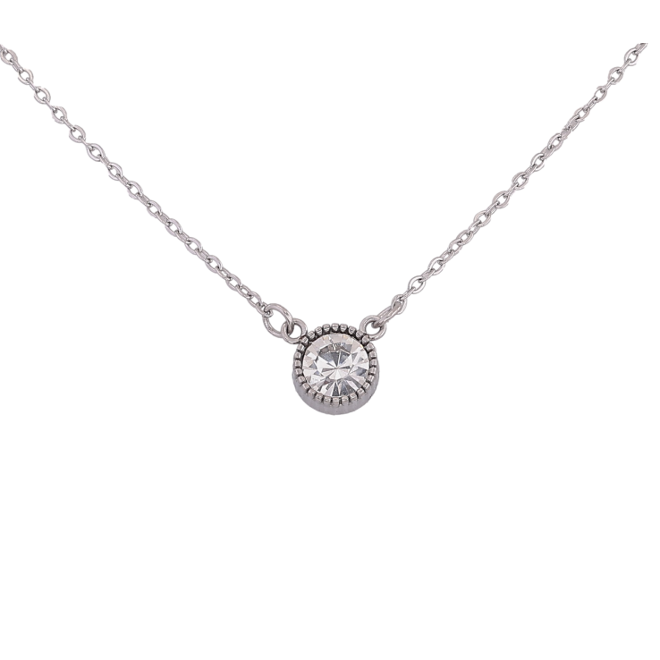 Підвіска на ланцюжку Xuping ТТМ Stainless Steel колір Родій "Кристал, ø 8мм" довжина 45-51см х 1.5мм фото №24