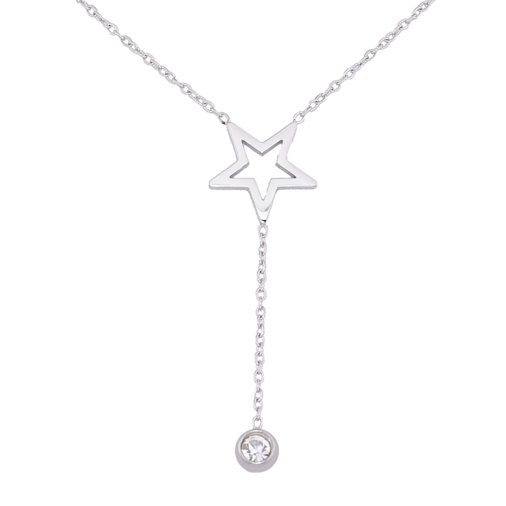 Підвіска на ланцюжку Xuping ТТМ Stainless Steel колір Родій "Зірка з кристалом" довжина 45-50см х 1.5мм фото №12