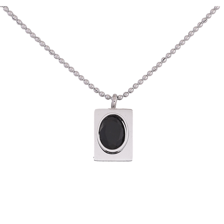 Підвіска на ланцюжку Xuping ТТМ Stainless Steel колір Родій "Чорний кристал" довжина 47-52см х 1мм фото №16