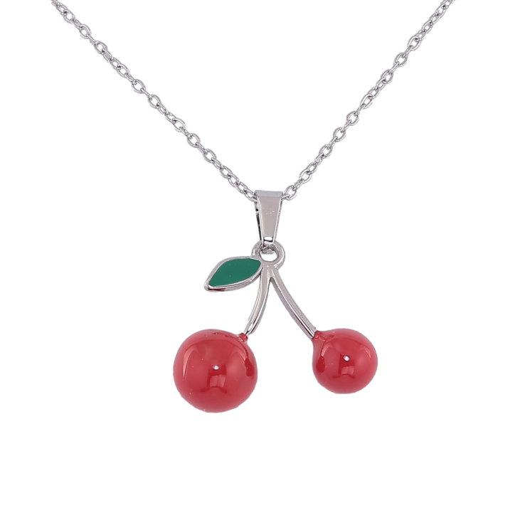 Підвіска на ланцюжку Xuping ТТМ Stainless Steel колір Родій "Вишеньки" довжина 45-50см х 1мм фото №10