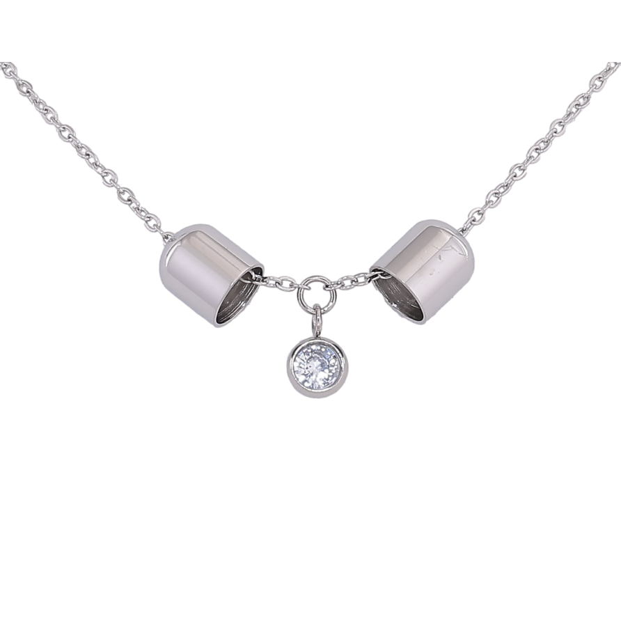 Підвіска на ланцюжку Xuping ТТМ Stainless Steel колір Родій "Підвіска з кристалом" довжина 47-51см х 1.5мм фото №1