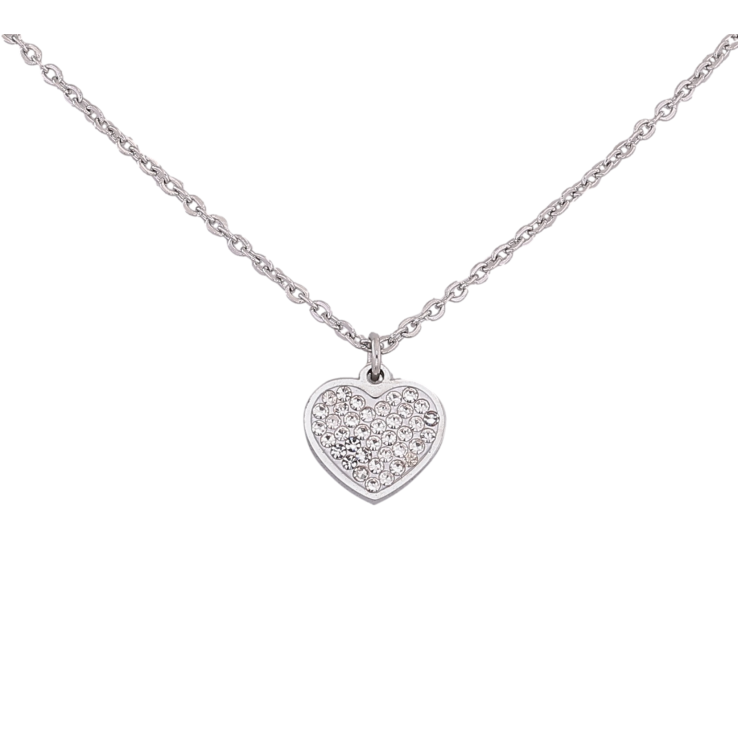 Підвіска на ланцюжку Xuping ТТМ Stainless Steel колір Родій "Серце з кристалами" довжина 40-45см х 1.5мм фото №6