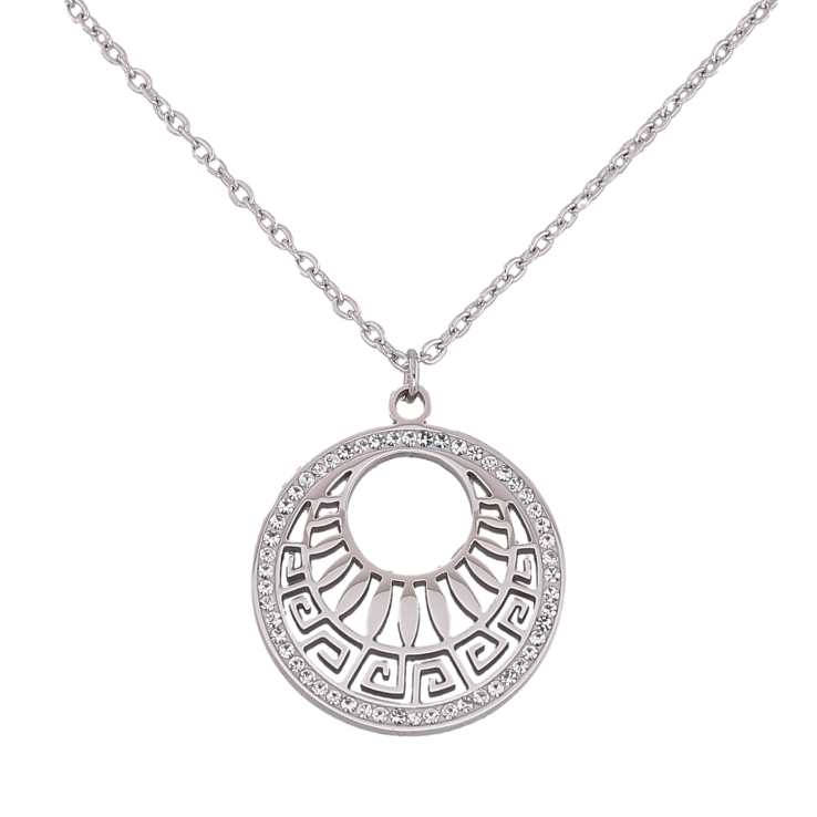 Підвіска на ланцюжку Xuping ТТМ Stainless Steel колір Родій "Візерунок з кристалами" довжина 46-51см х 1.5мм фото №14