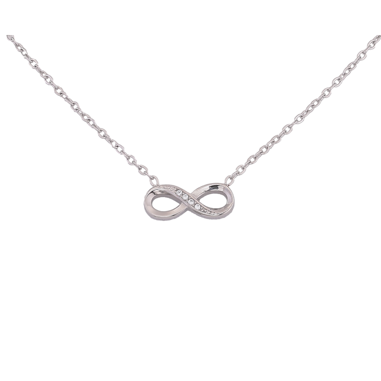 Подвеска на цепочке Xuping ТТМ Stainless Steel цвет Родий "Знак бесконечности" длина 45-50см х 1.5мм фото №1