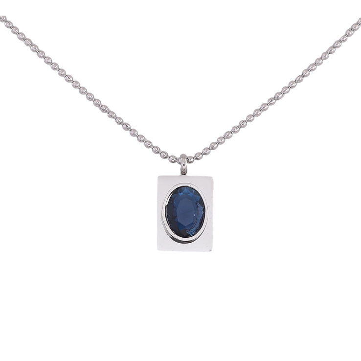 Підвіска на ланцюжку Xuping ТТМ Stainless Steel колір Родій "Синій кристал" довжина 46-52см х 1мм фото №20