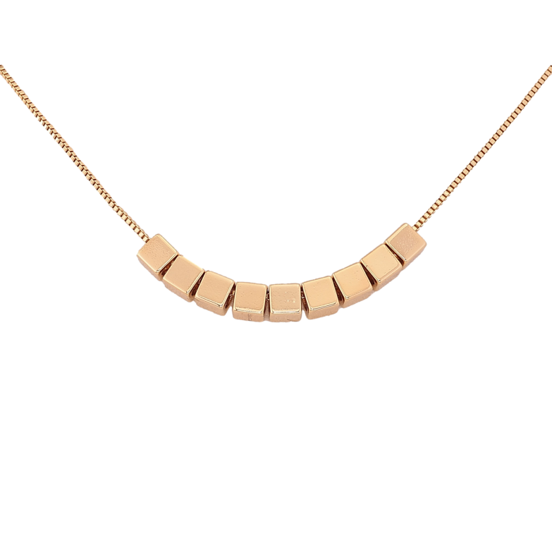 Підвіска на ланцюжку Xuping колір Позолота 14K "Квадратні намистини" довжина 45-50см х 1мм фото №2