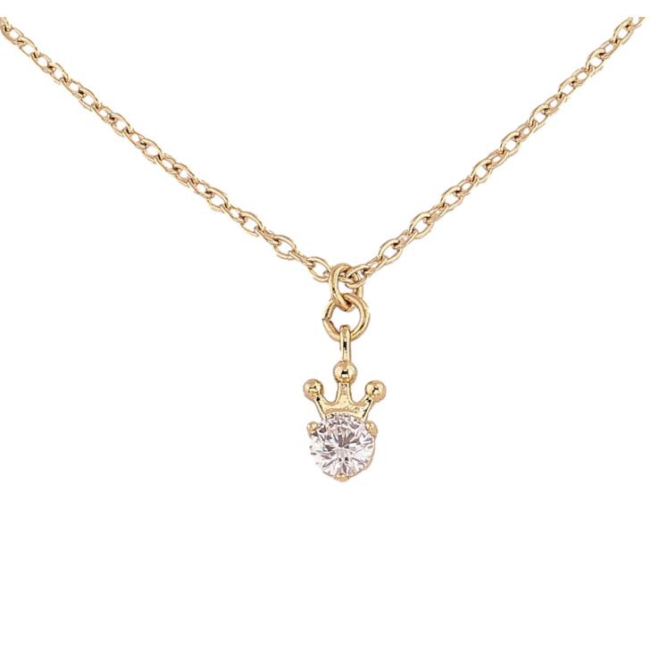 Подвеска на цепочке Xuping цвет Позолота 14K "Кристалл с короной" длина 45,5-50,5см х 1.5мм фото №4