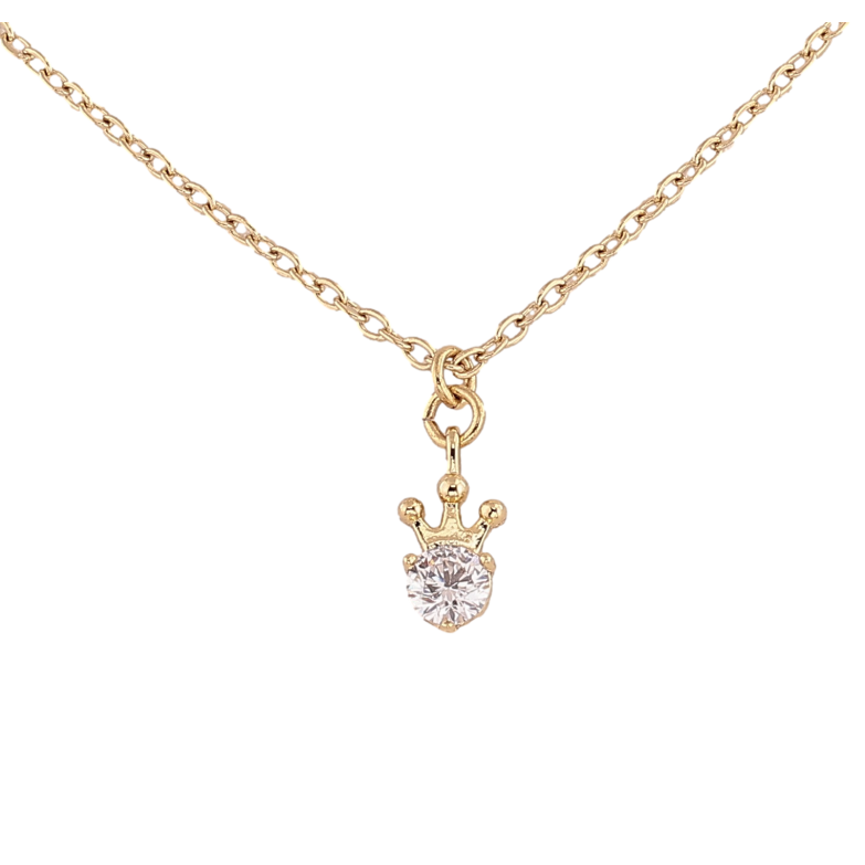 Подвеска на цепочке Xuping цвет Позолота 14K "Кристалл с короной" длина 45,5-50,5см х 1.5мм фото №1