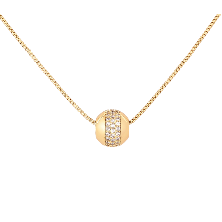 Подвеска на цепочке Xuping цвет Позолота 14K "Бусина с кристаллами" длина 40-45см х 1мм фото №11