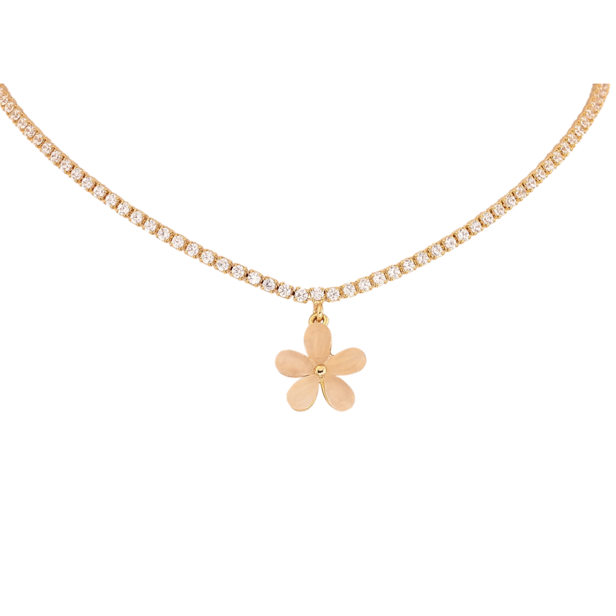 Підвіска на ланцюжку Xuping колір Позолота 14K "Квіточка" довжина 29-34см х 2мм фото №1