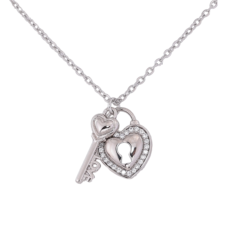 Підвіска на ланцюжку Xuping колір Родій "Замочок-серце з ключиком" розмір 42-46см х 1.5мм фото №24 Підвіска на ланцюжку Xuping колір Родій "Замочок-серце з ключиком" розмір 42-46см х 1.5мм фото №24