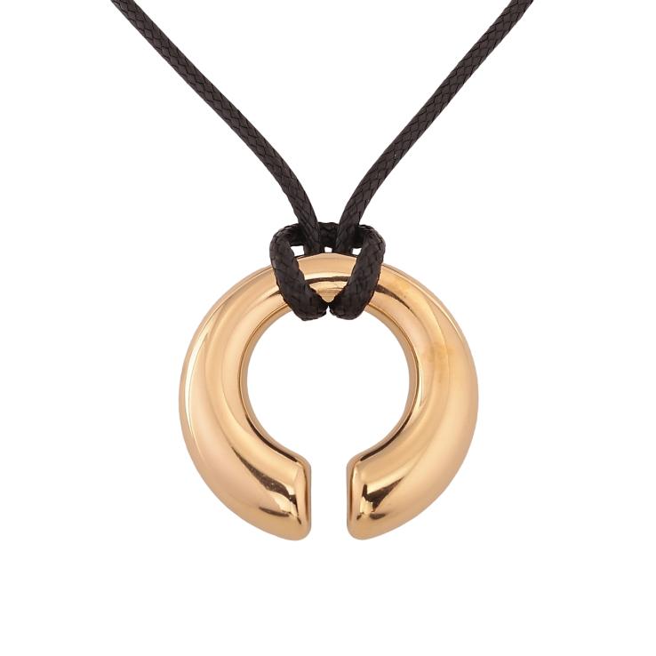 Підвіска на шнурі Xuping ТТМ Stainless Steel колір 14К "Декоративна підвіска" довжина 48-54см х 2мм фото №2