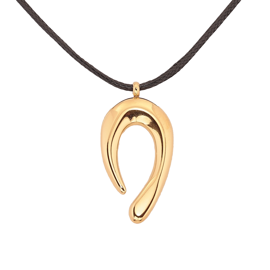 Підвіска на шнурі Xuping ТТМ Stainless Steel колір 14К "Декоративна підвіска" довжина 41-47см х 2мм фото №1 Підвіска на шнурі Xuping ТТМ Stainless Steel колір 14К "Декоративна підвіска" довжина 41-47см х 2мм фото №1