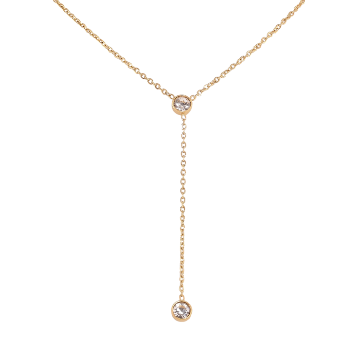 Підвіски на ланцюжку Xuping ТТМ Stainless Steel колір 14К "Кристали, ø 5мм" довжина 40-45см х 1.5мм фото №4