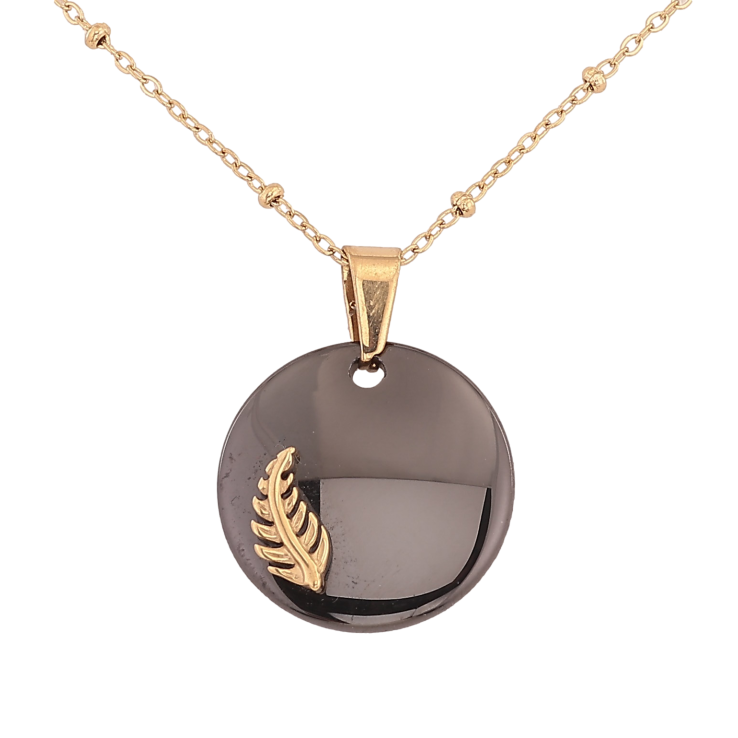 Підвіски на ланцюжку Xuping ТТМ Stainless Steel колір 14К "Чорний керамічний медальйон з гілочкою" довжина 45-51см х 1.5-2мм фото №17 Підвіски на ланцюжку Xuping ТТМ Stainless Steel колір 14К "Чорний керамічний медальйон з гілочкою" довжина 45-51см х 1.5-2мм фото №17