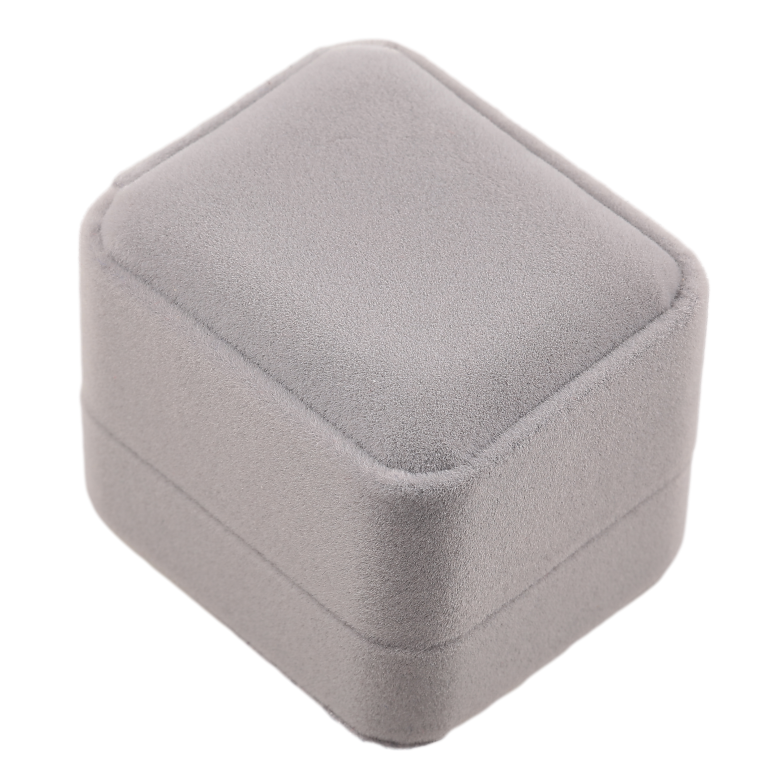 Подарункова коробка оксамитова сіра Під каблучку Розмір 5х6см h= 4см фото №1 Подарункова коробка оксамитова сіра Під каблучку Розмір 5х6см h= 4см фото №1