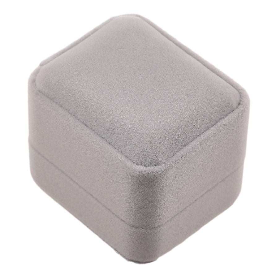 Подарункова коробка оксамитова сіра Під каблучку Розмір 5х6см h= 4см фото №1