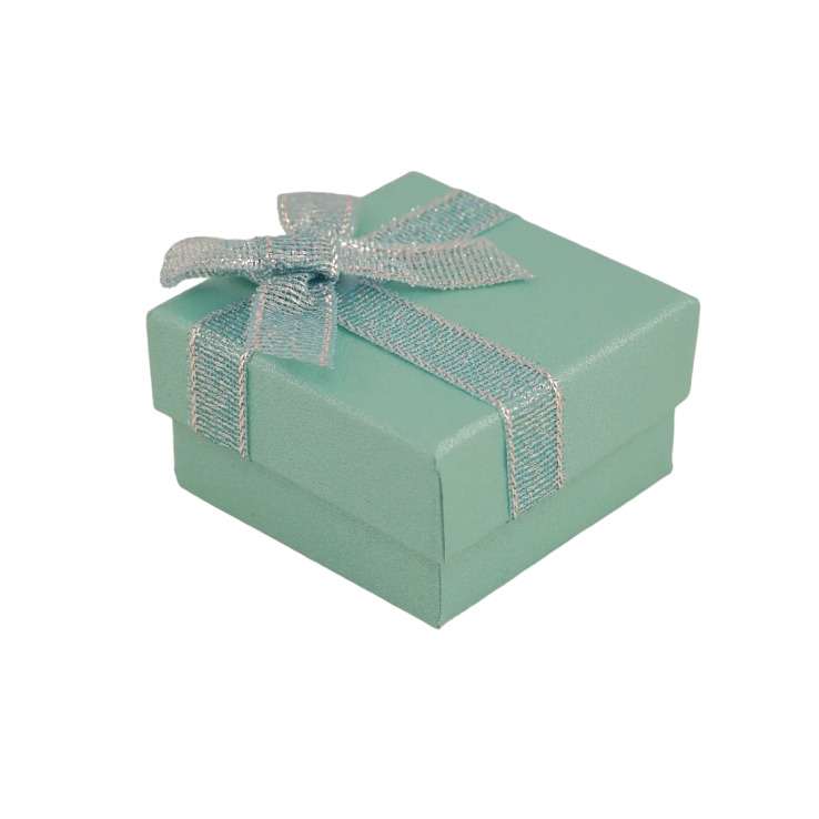 Подарункова коробка з бантом бірюзова Під каблучку Розмір 5х5см, h=3см фото №22