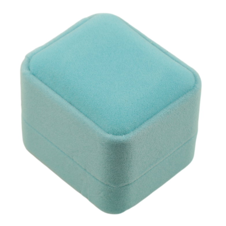 Подарункова коробка оксамитова бірюзова Під каблучку Розмір 5х6см h= 4см фото №3