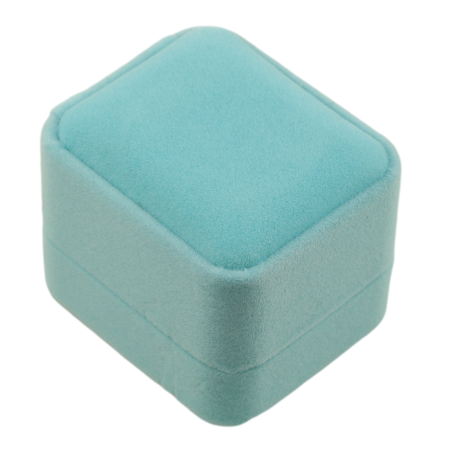 Подарункова коробка оксамитова бірюзова Під каблучку Розмір 5х6см h= 4см фото №1