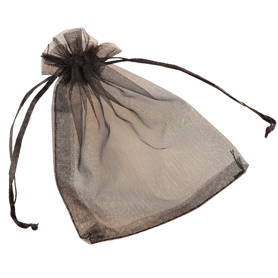 Мішечок подарунковий з органзи колір чорний розмір 9х12см ціна за 1 шт. фото №1