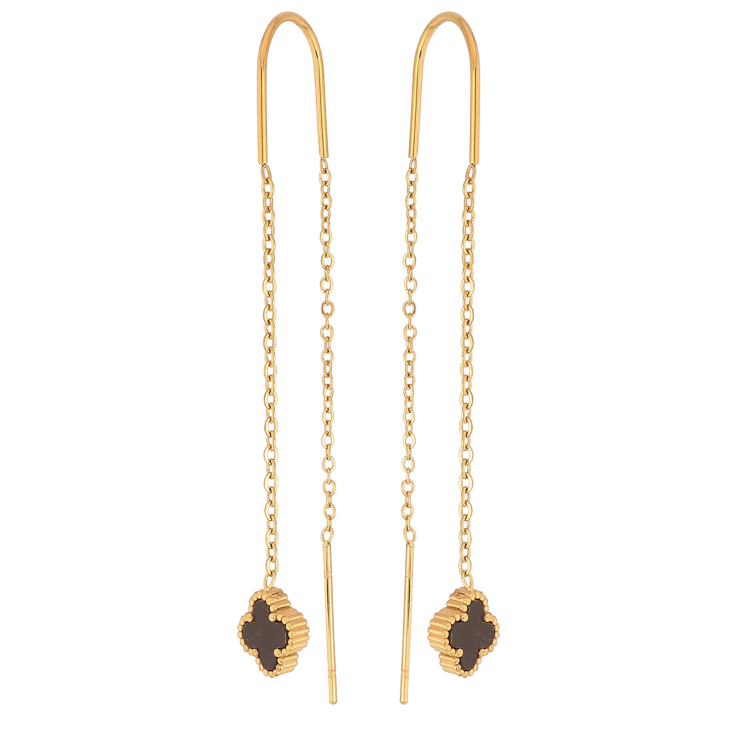 Серьги Нержавеющая сталь протяжки "Клевер" фото №15