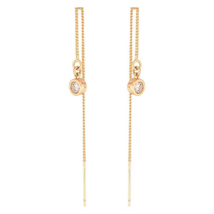 Серьги Xuping M&L цвет 18K протяжки "Кристаллы на цепочках" фото №2 Серьги Xuping M&L цвет 18K протяжки "Кристаллы на цепочках" фото №2