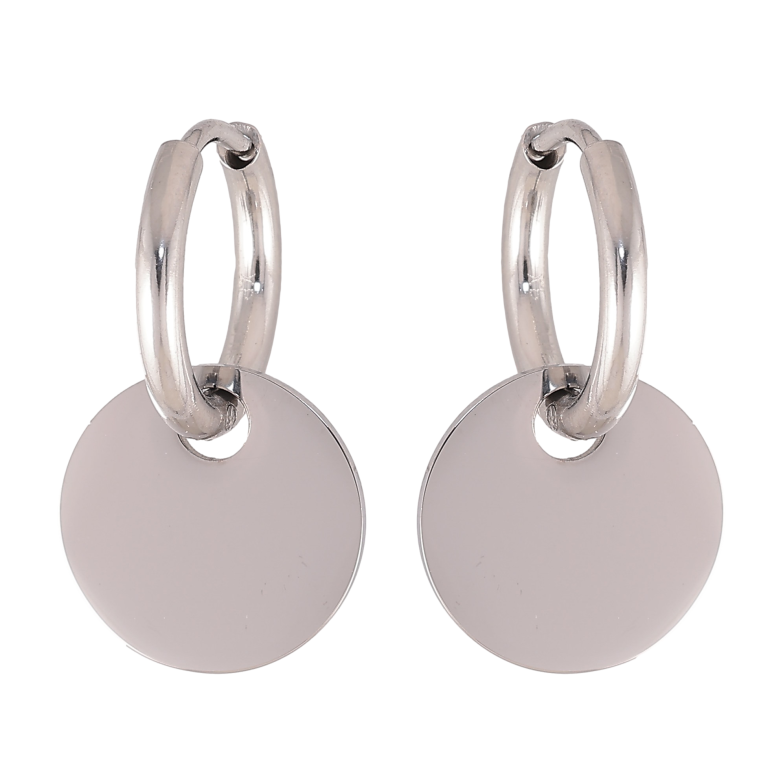 Сережки Xuping TTM Stainless Steel колір Родій підвіски на колечках "Круги" 2 в 1 фото №2 Сережки Xuping TTM Stainless Steel колір Родій підвіски на колечках "Круги" 2 в 1 фото №2