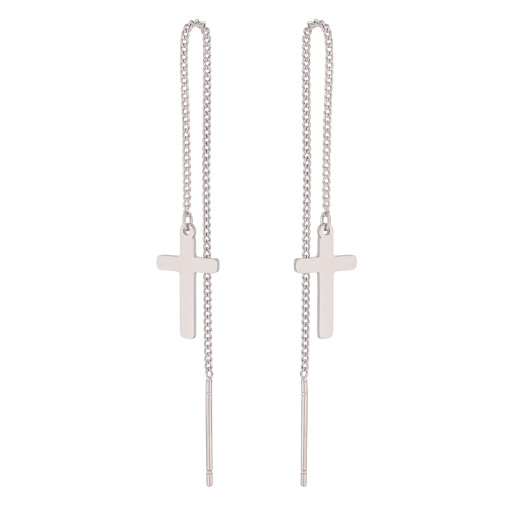 Серьги Xuping TTM Stainless Steel цвет Родий протяжки "Крестики с цепочками" фото №18 Серьги Xuping TTM Stainless Steel цвет Родий протяжки "Крестики с цепочками" фото №18