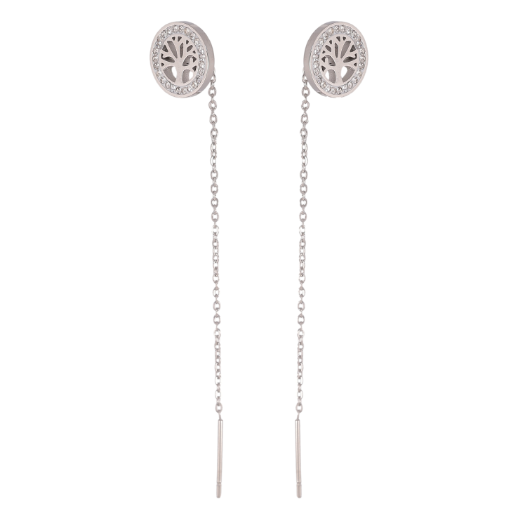 Серьги Xuping TTM Stainless Steel цвет Родий протяжки "Древо жизни" фото №24 Серьги Xuping TTM Stainless Steel цвет Родий протяжки "Древо жизни" фото №24