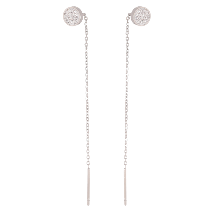 Серьги Xuping TTM Stainless Steel цвет Родий протяжки "Круги с кристаллами на цепочке" ø 6мм фото №22 Серьги Xuping TTM Stainless Steel цвет Родий протяжки "Круги с кристаллами на цепочке" ø 6мм фото №22