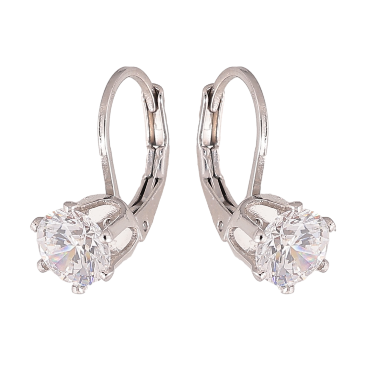 Сережки Xuping колір Родій французький замок "Кристали на дужках" ø 6мм фото №8